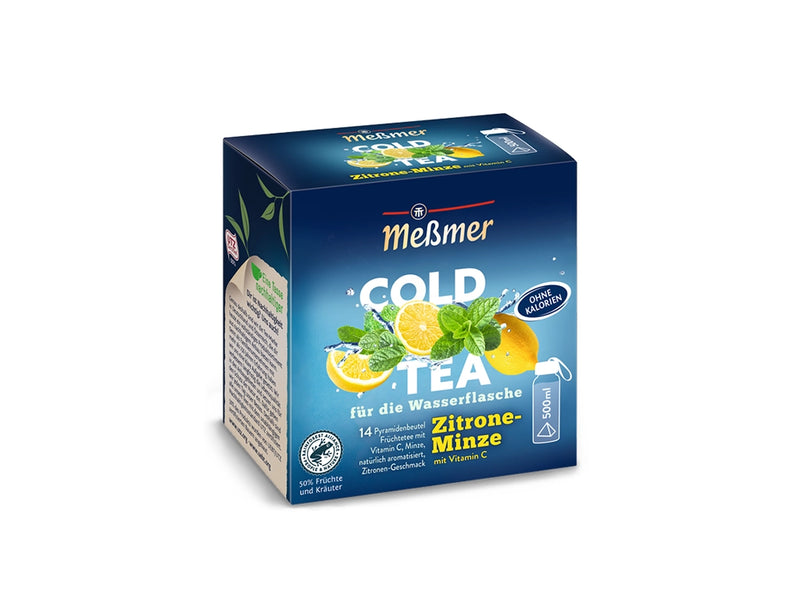 COLD TEA von Meßmer für die Wasserflasche in der Sorte Zitrone Minze Früchtetee mit Vitamin C