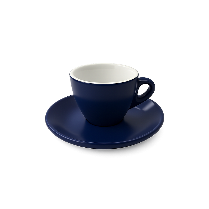 Geschirr piu Espressotasse mit Unterteller in der Farbe dunkelblau / deep water blue