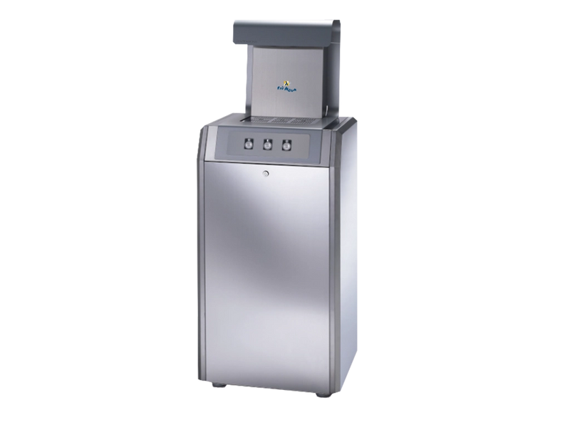 Trinkwasseranlage più aqua 600. Standgerät für große Betriebe. Silber