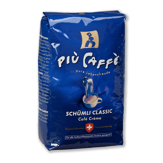 piu caffe Schümli Classic für vollmundigen kräftigen Kaffeegeschmack.